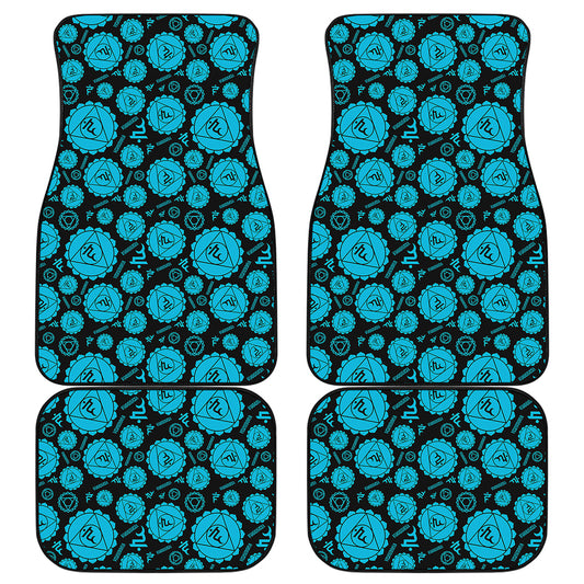 Vishuddha Chakra Pattern Print Front and Back Car Floor Mats