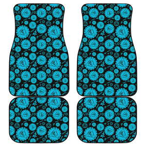 Vishuddha Chakra Pattern Print Front and Back Car Floor Mats