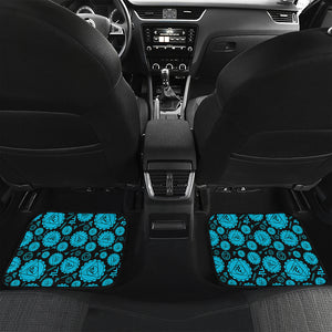 Vishuddha Chakra Pattern Print Front and Back Car Floor Mats