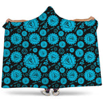 Vishuddha Chakra Pattern Print Hooded Blanket