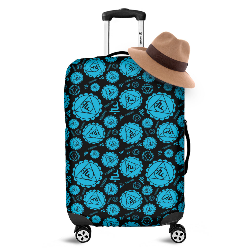 Vishuddha Chakra Pattern Print Luggage Cover