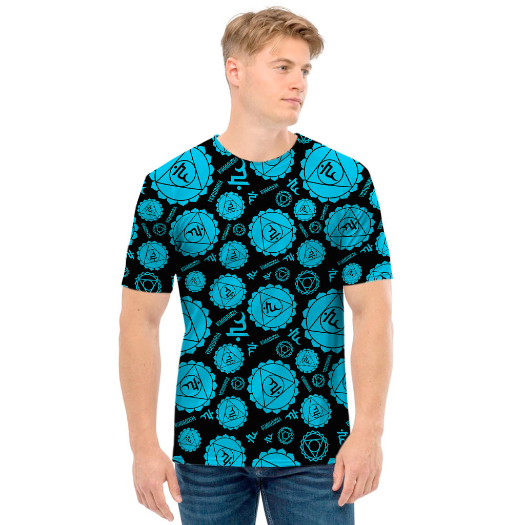 Vishuddha Chakra Pattern Print Men's T-Shirt