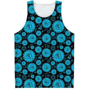 Vishuddha Chakra Pattern Print Men's Tank Top