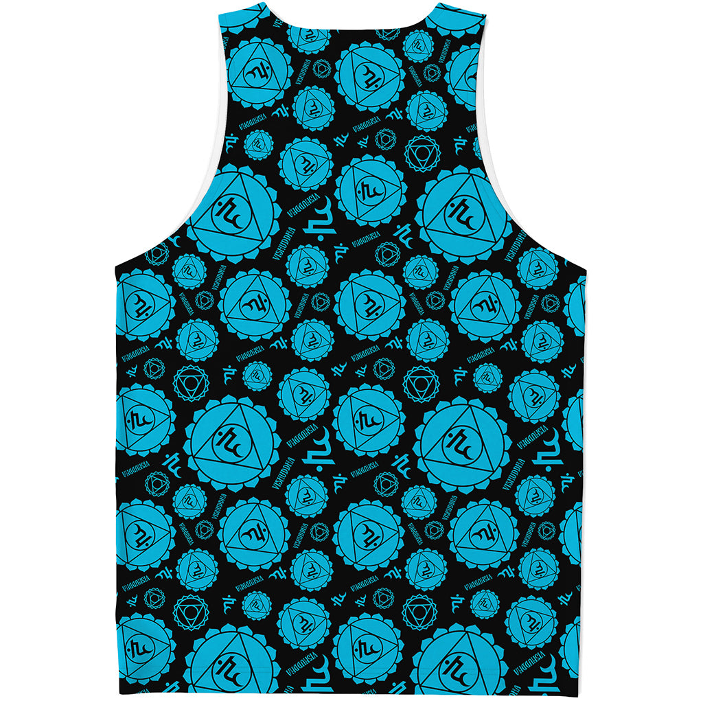 Vishuddha Chakra Pattern Print Men's Tank Top