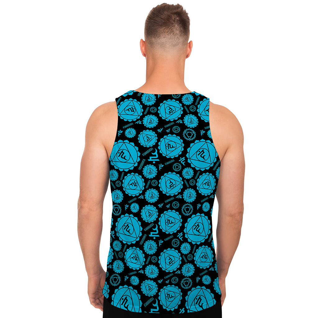 Vishuddha Chakra Pattern Print Men's Tank Top