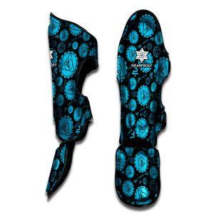 Vishuddha Chakra Pattern Print Muay Thai Shin Guard