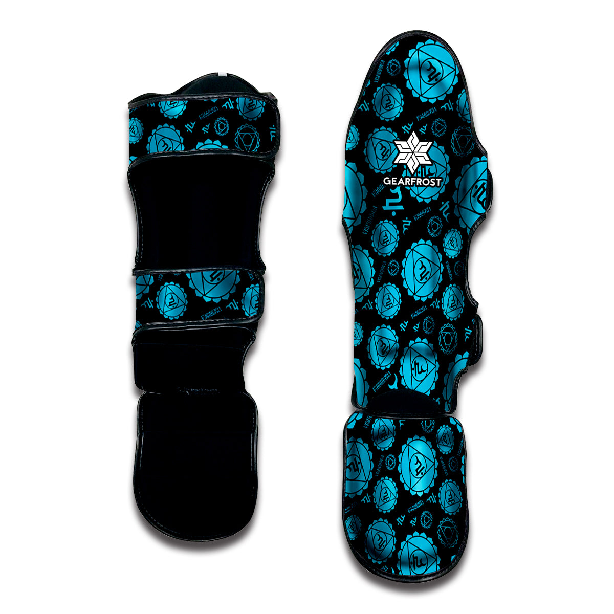 Vishuddha Chakra Pattern Print Muay Thai Shin Guard