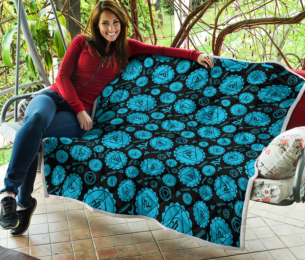 Vishuddha Chakra Pattern Print Quilt