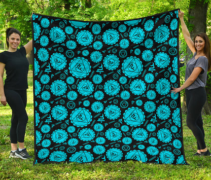 Vishuddha Chakra Pattern Print Quilt