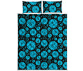 Vishuddha Chakra Pattern Print Quilt Bed Set
