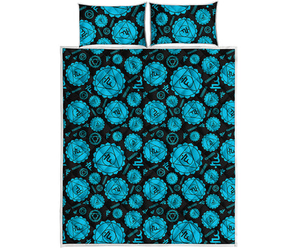 Vishuddha Chakra Pattern Print Quilt Bed Set