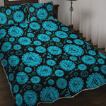 Vishuddha Chakra Pattern Print Quilt Bed Set