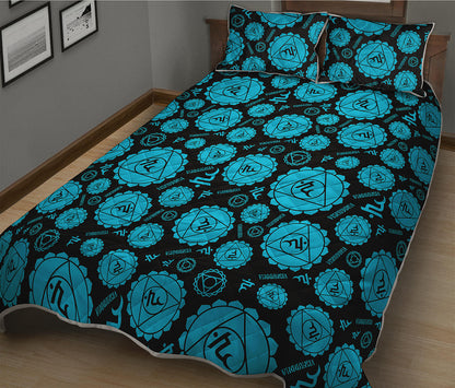 Vishuddha Chakra Pattern Print Quilt Bed Set