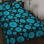 Vishuddha Chakra Pattern Print Quilt Bed Set