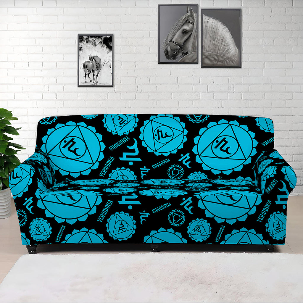Vishuddha Chakra Pattern Print Sofa Cover