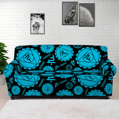 Vishuddha Chakra Pattern Print Sofa Cover