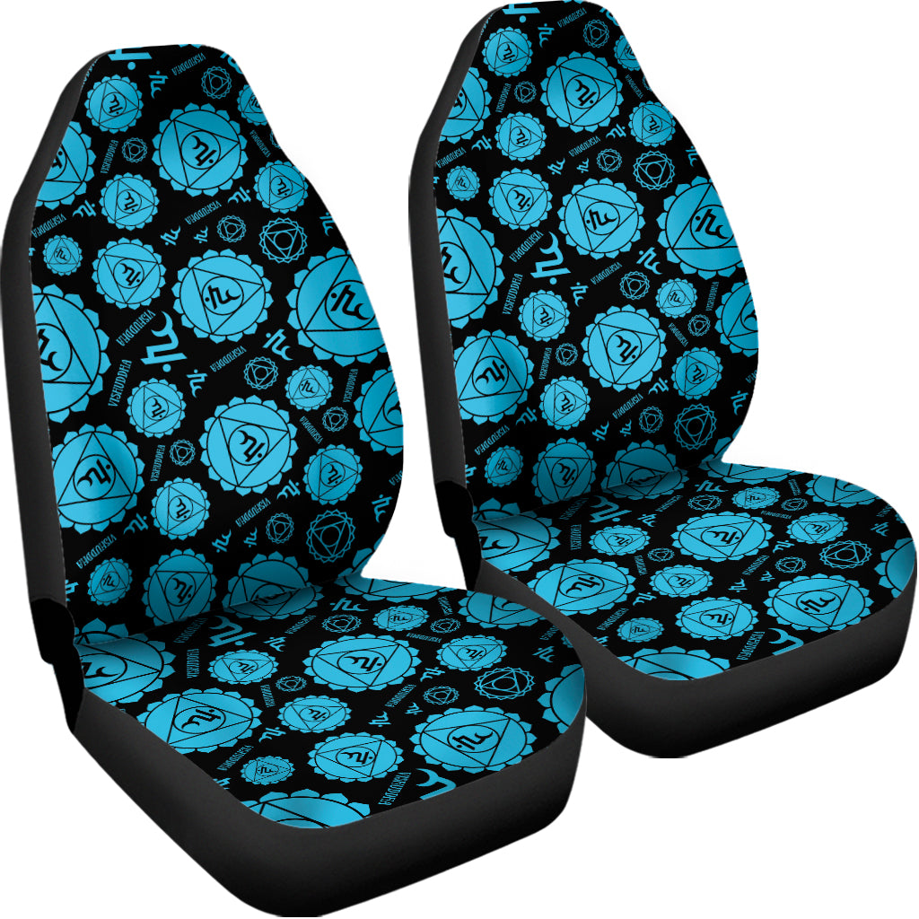 Vishuddha Chakra Pattern Print Universal Fit Car Seat Covers