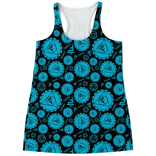 Vishuddha Chakra Pattern Print Women's Racerback Tank Top