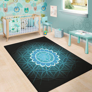 Vishuddha Chakra Spiritual Print Area Rug