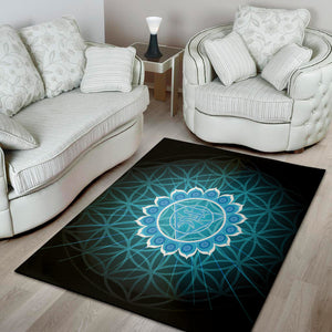 Vishuddha Chakra Spiritual Print Area Rug