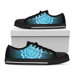 Vishuddha Chakra Spiritual Print Black Low Top Shoes 