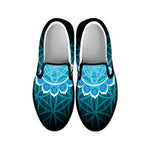 Vishuddha Chakra Spiritual Print Black Slip On Shoes