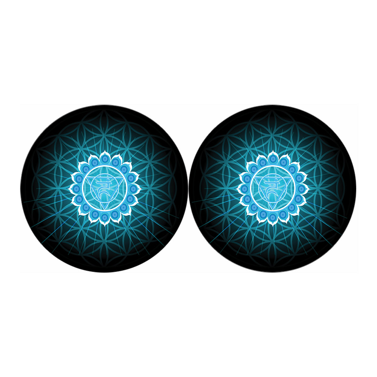 Vishuddha Chakra Spiritual Print Car Coasters