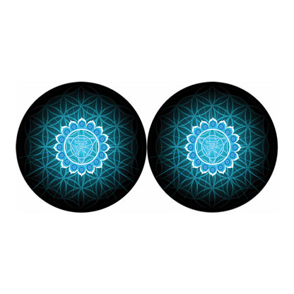 Vishuddha Chakra Spiritual Print Car Coasters