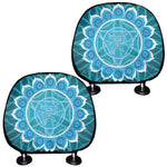 Vishuddha Chakra Spiritual Print Car Headrest Covers
