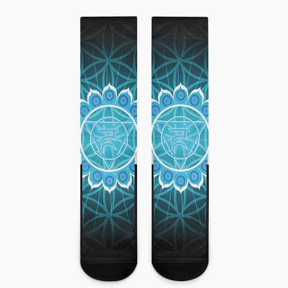 Vishuddha Chakra Spiritual Print Crew Socks