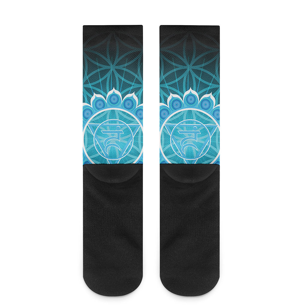 Vishuddha Chakra Spiritual Print Crew Socks