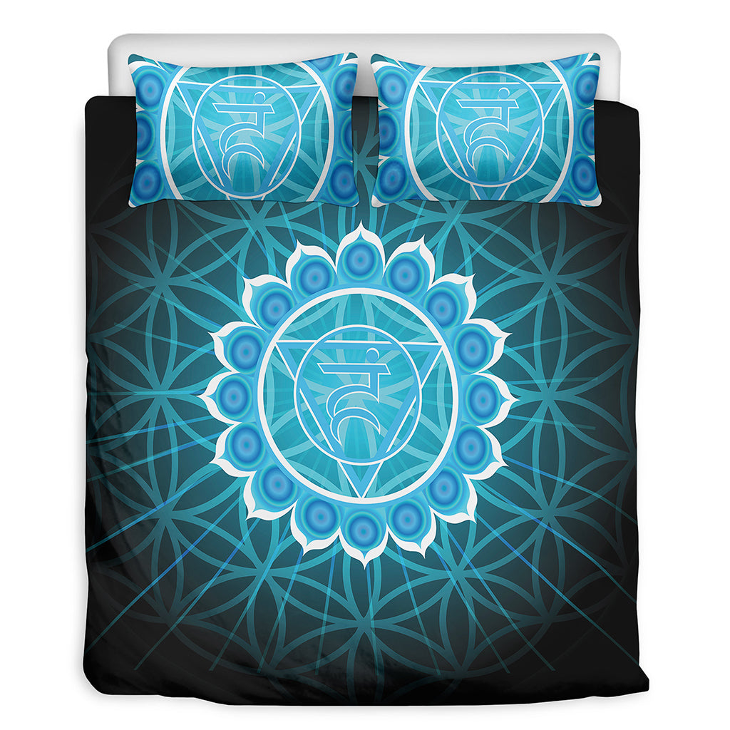 Vishuddha Chakra Spiritual Print Duvet Cover Bedding Set