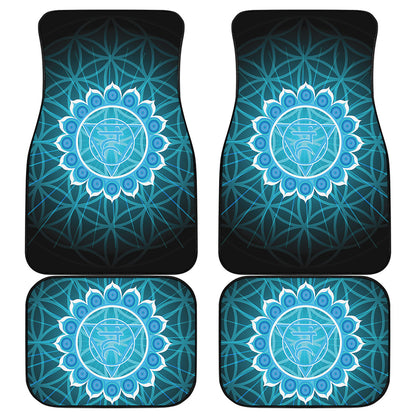 Vishuddha Chakra Spiritual Print Front and Back Car Floor Mats