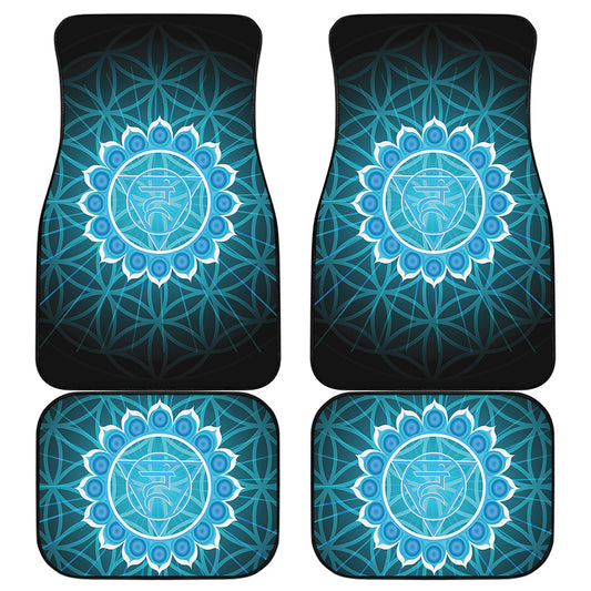 Vishuddha Chakra Spiritual Print Front and Back Car Floor Mats