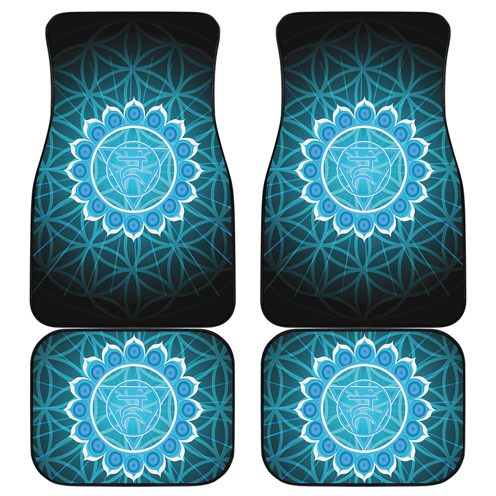 Vishuddha Chakra Spiritual Print Front and Back Car Floor Mats