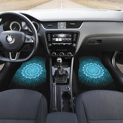 Vishuddha Chakra Spiritual Print Front and Back Car Floor Mats