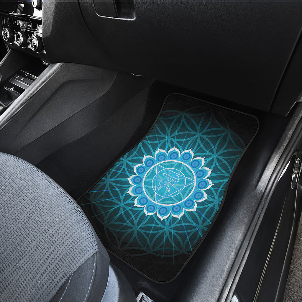 Vishuddha Chakra Spiritual Print Front and Back Car Floor Mats