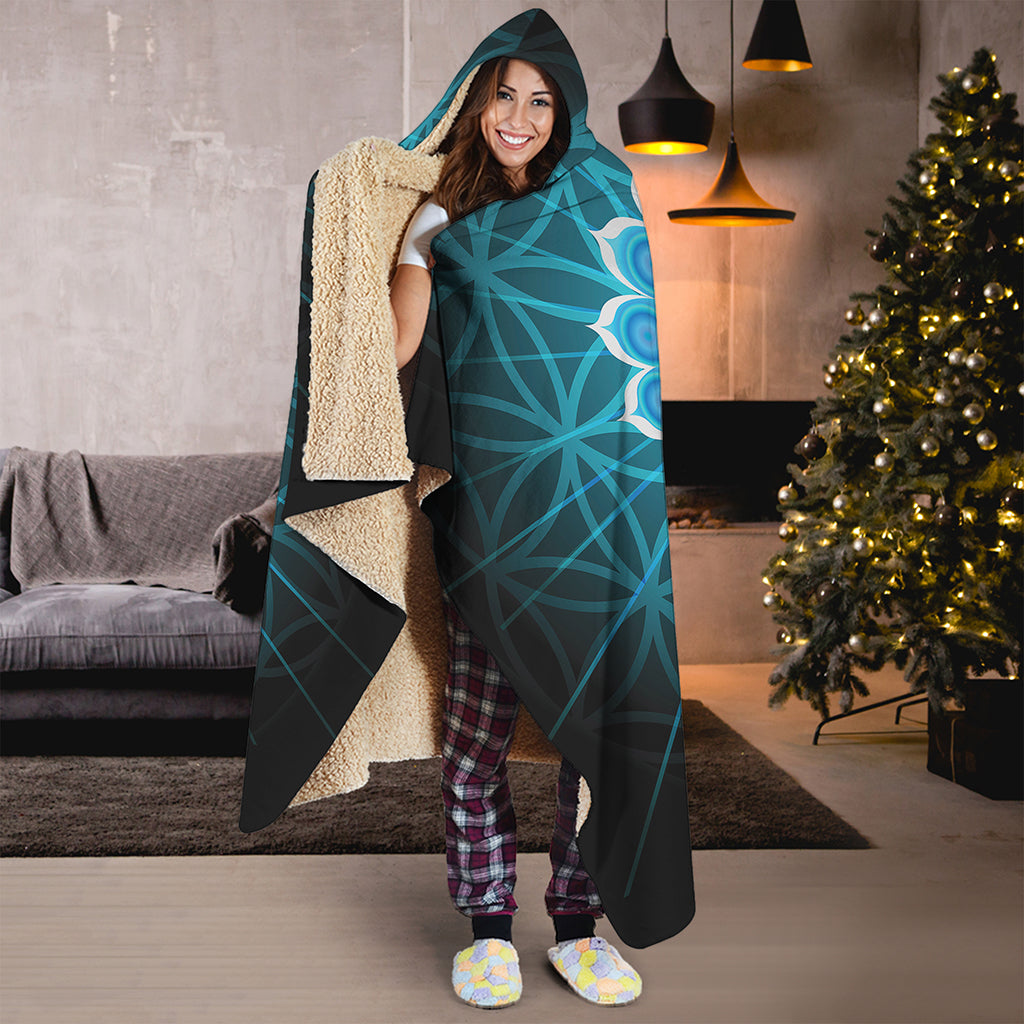 Vishuddha Chakra Spiritual Print Hooded Blanket