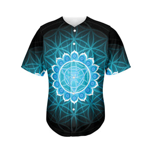 Vishuddha Chakra Spiritual Print Men's Baseball Jersey