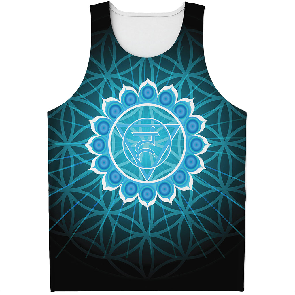 Vishuddha Chakra Spiritual Print Men's Tank Top