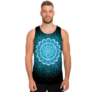 Vishuddha Chakra Spiritual Print Men's Tank Top