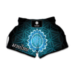 Vishuddha Chakra Spiritual Print Muay Thai Boxing Shorts