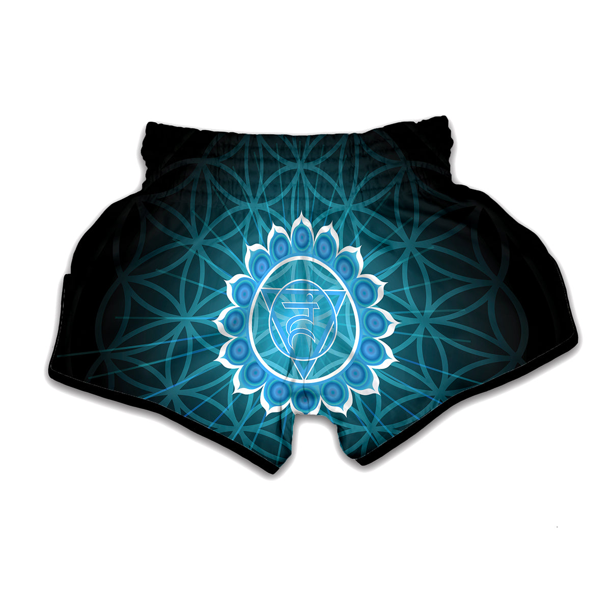Vishuddha Chakra Spiritual Print Muay Thai Boxing Shorts