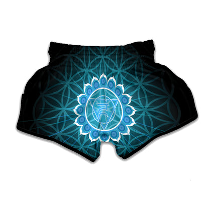 Vishuddha Chakra Spiritual Print Muay Thai Boxing Shorts