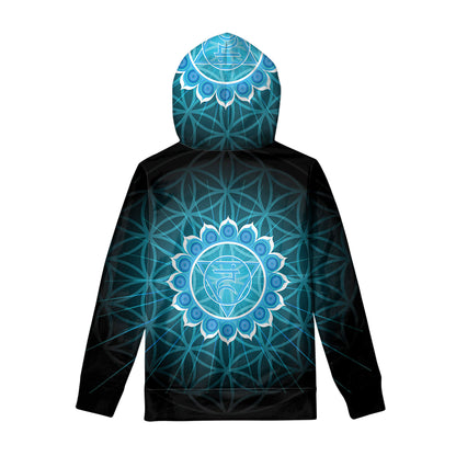 Vishuddha Chakra Spiritual Print Pullover Hoodie