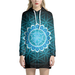 Vishuddha Chakra Spiritual Print Pullover Hoodie Dress