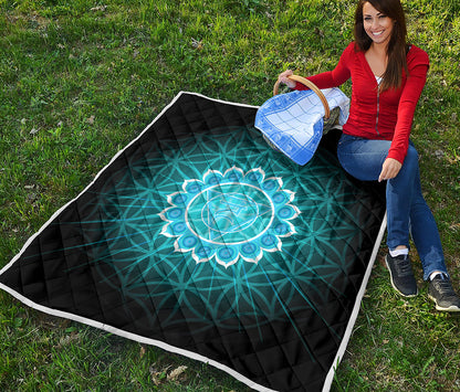 Vishuddha Chakra Spiritual Print Quilt