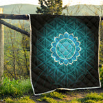 Vishuddha Chakra Spiritual Print Quilt