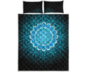 Vishuddha Chakra Spiritual Print Quilt Bed Set