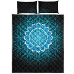 Vishuddha Chakra Spiritual Print Quilt Bed Set